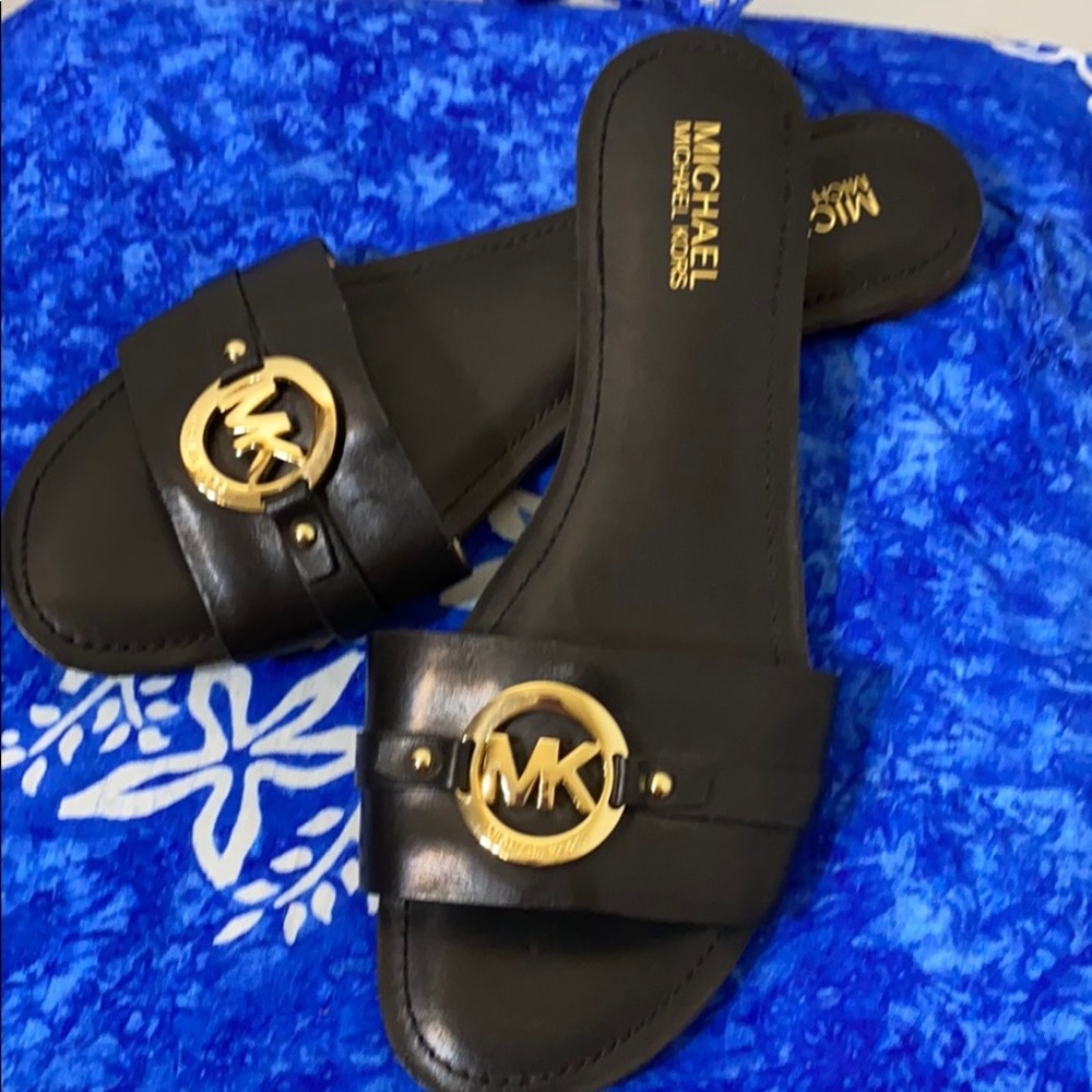 Michael Kors Black Slide Sandals